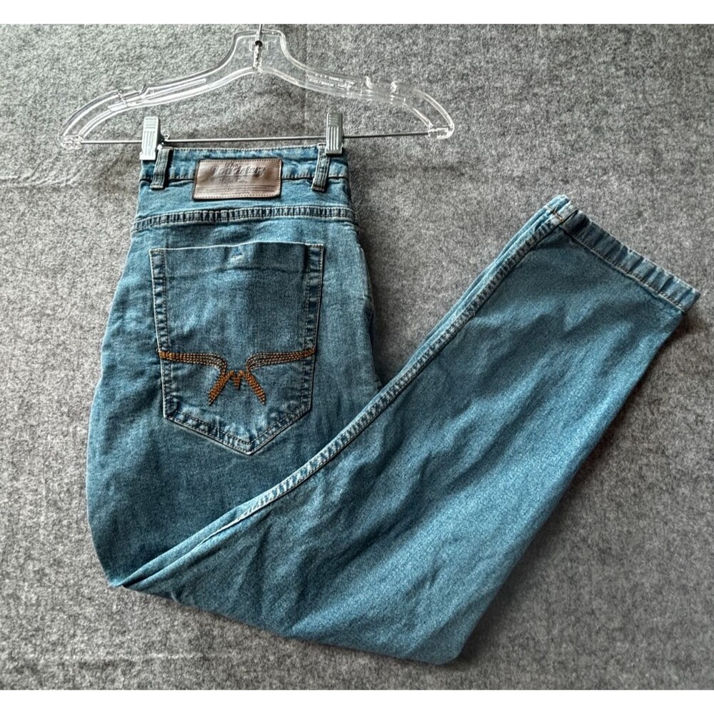 The Roadster Life Co Mens Blue Denim Jeans Straight Leg 5 Pocket Roadwear